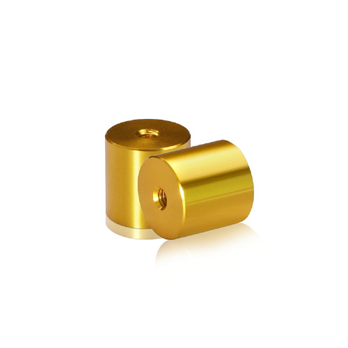 1/4-20 Threaded Barrels Diameter: 1'', Length: 1'', Gold Anodized [Required Material Hole Size: 17/64'' ]