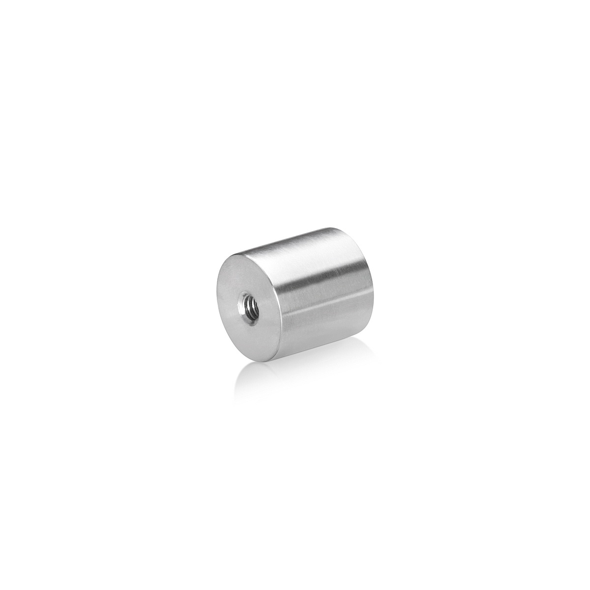 1/4-20 Threaded Barrels Diameter: 1'', Length: 1'', Brushed Satin Finish Grade 304 [Required Material Hole Size: 17/64'' ]