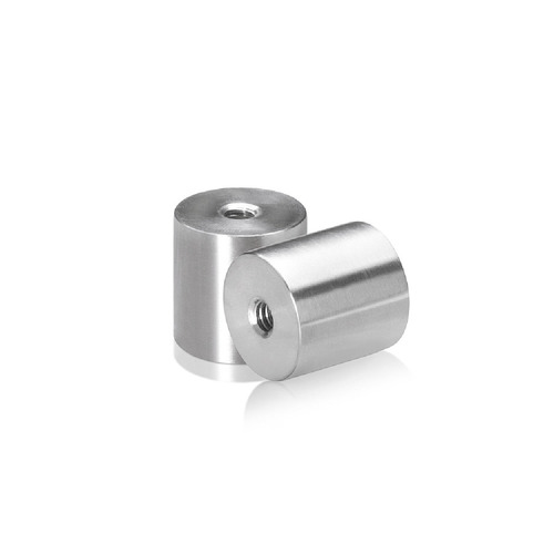 1/4-20 Threaded Barrels Diameter: 1'', Length: 1'', Brushed Satin Finish Grade 304 [Required Material Hole Size: 17/64'' ]