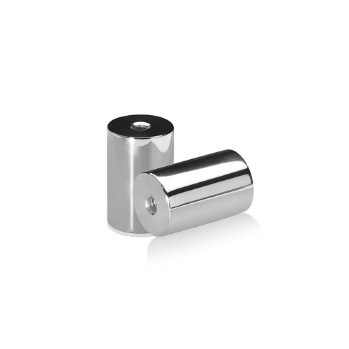 1/4-20 Threaded Barrels Diameter: 1'', Length: 1 1/2'', Polished Finish Grade 304 [Required Material Hole Size: 17/64'' ]