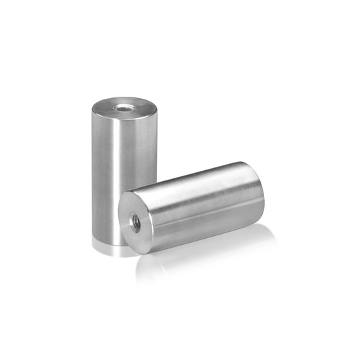 1/4-20 Threaded Barrels Diameter: 1'', Length: 2'', Brushed Satin Finish Grade 304 [Required Material Hole Size: 17/64'' ]