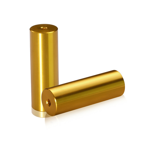 1/4-20 Threaded Barrels Diameter: 1'', Length: 3'', Gold Anodized [Required Material Hole Size: 17/64'' ]