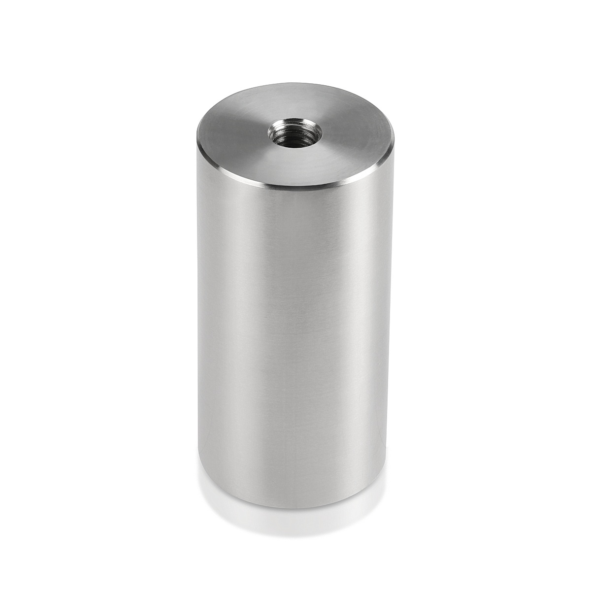 3/8-16 Threaded Barrels Diameter: 1 1/2'', Length: 3'',  Stainless Steel 316, Brushed Satin Finish [Required Material Hole Size: 3/8'' ]