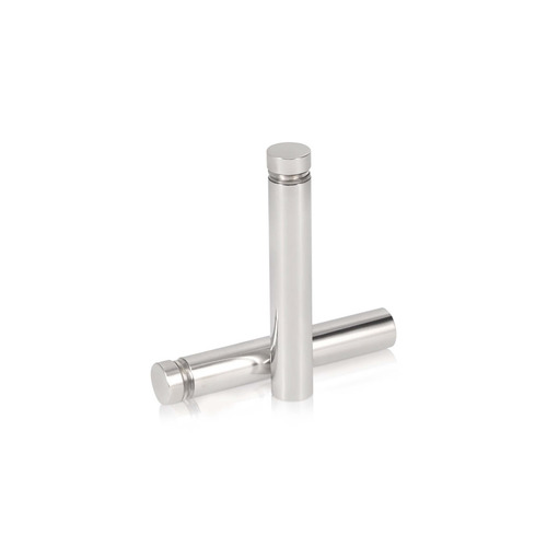 1/2'' Diameter X 2-1/2'' Barrel Length, Stainless Steel Polished Finish. Easy Fasten Standoff (For Inside Use Only) [Required Material Hole Size: 3/8'']