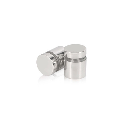 5/8'' Diameter X 1/2'' Barrel Length, Stainless Steel Polished Finish. Easy Fasten Standoff (For Inside Use Only) [Required Material Hole Size: 7/16'']