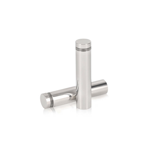 5/8'' Diameter X 2-1/2'' Barrel Length, Stainless Steel Polished Finish. Easy Fasten Standoff (For Inside Use Only) [Required Material Hole Size: 7/16'']
