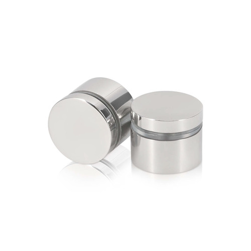 1'' Diameter X 1/2'' Barrel Length, Stainless Steel Polished Finish. Easy Fasten Standoff (For Inside Use Only) [Required Material Hole Size: 7/16'']