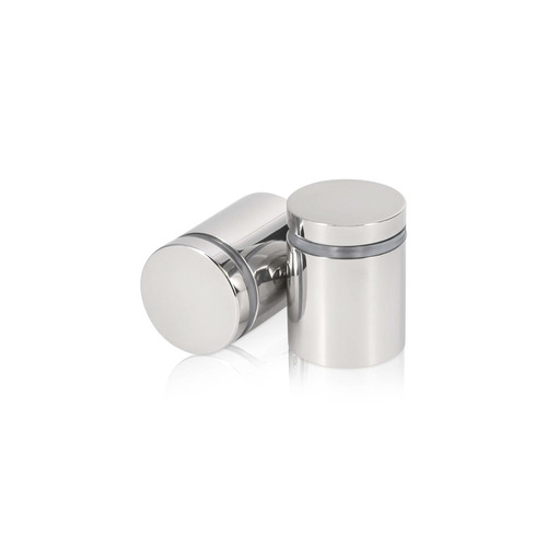 1'' Diameter X 1'' Barrel Length, Stainless Steel Polished Finish. Easy Fasten Standoff (For Inside Use Only) [Required Material Hole Size: 7/16'']
