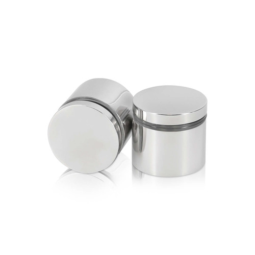 1-1/4'' Diameter X 3/4'' Barrel Length, Stainless Steel Polished Finish. Easy Fasten Standoff (For Inside Use Only) [Required Material Hole Size: 7/16'']