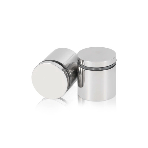 1-1/4'' Diameter X 1'' Barrel Length, Stainless Steel Polished Finish. Easy Fasten Standoff (For Inside Use Only) [Required Material Hole Size: 7/16'']