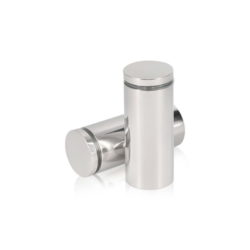 1-1/4'' Diameter X 2-1/2'' Barrel Length, Stainless Steel Polished Finish. Easy Fasten Standoff (For Inside Use Only) [Required Material Hole Size: 7/16'']