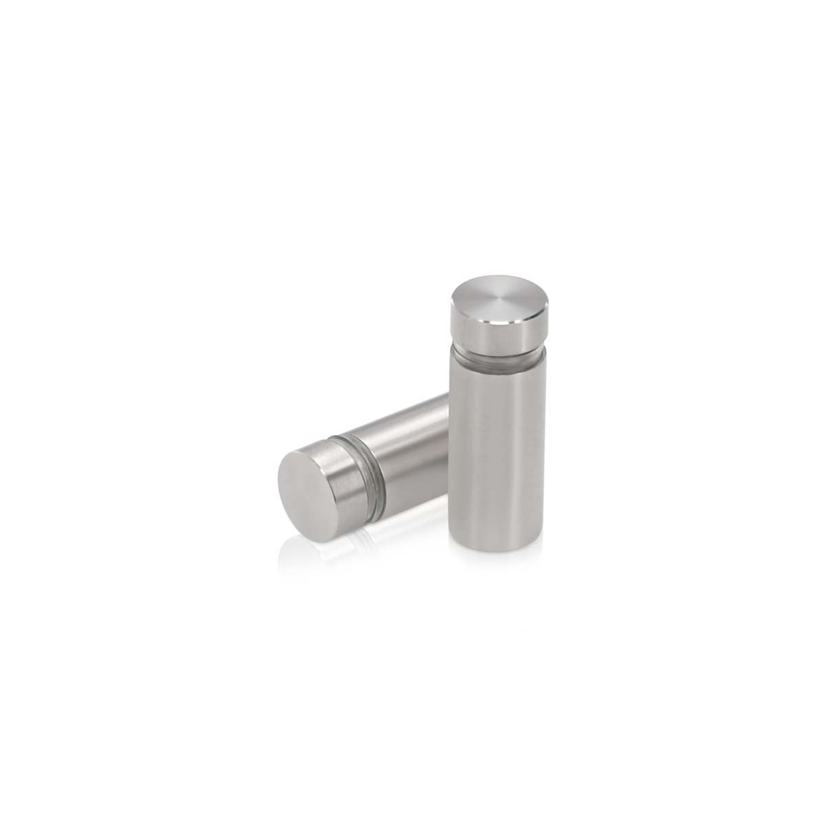 1/2'' Diameter X 1'' Barrel Length, Stainless Steel Brushed Finish. Easy Fasten Standoff (For Inside Use Only) [Required Material Hole Size: 3/8'']