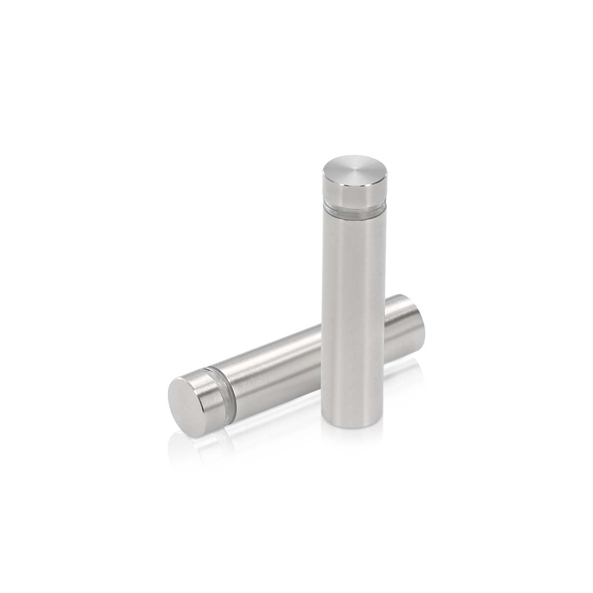 1/2'' Diameter X 1-3/4'' Barrel Length, Stainless Steel Brushed Finish. Easy Fasten Standoff (For Inside Use Only) [Required Material Hole Size: 3/8'']