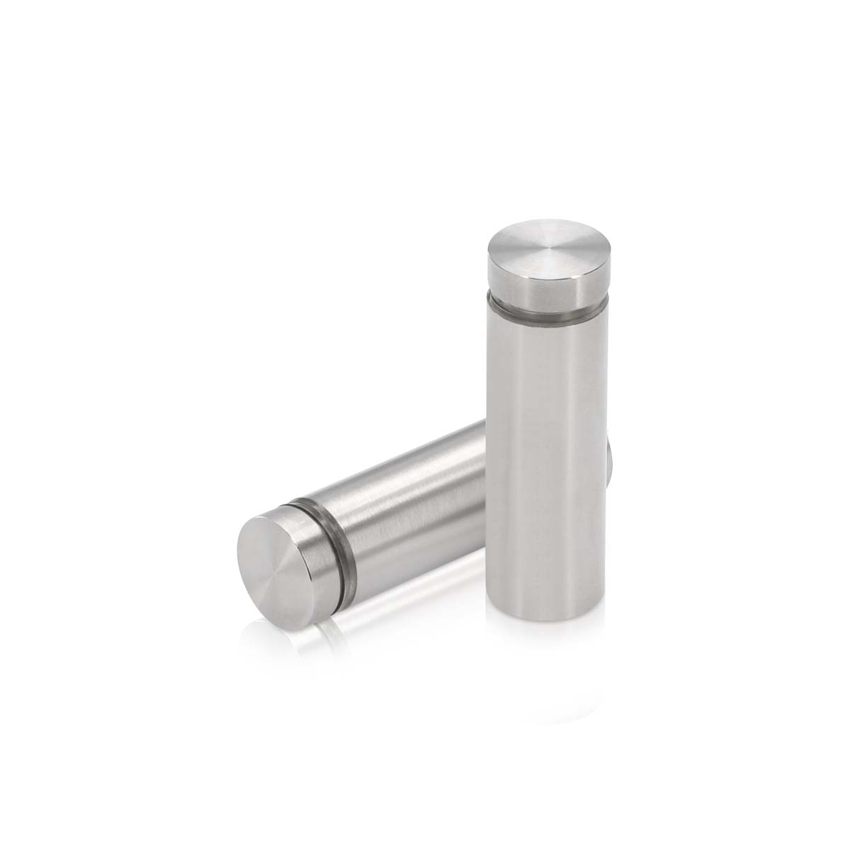 5/8'' Diameter X 1-3/4'' Barrel Length, Stainless Steel Brushed Finish. Easy Fasten Standoff (For Inside Use Only) [Required Material Hole Size: 7/16'']