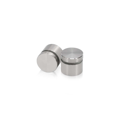 7/8'' Diameter X 1/2'' Barrel Length, Stainless Steel Brushed Finish. Easy Fasten Standoff (For Inside Use Only) [Required Material Hole Size: 7/16'']