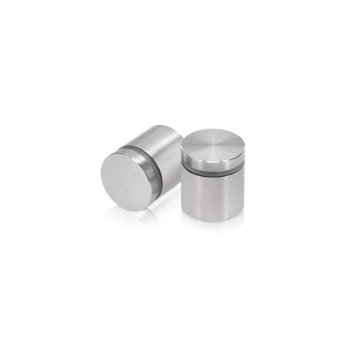 1'' Diameter X 3/4'' Barrel Length, Stainless Steel Brushed Finish. Easy Fasten Standoff (For Inside Use Only) [Required Material Hole Size: 7/16'']