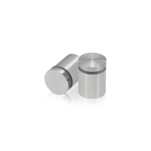 1'' Diameter X 1'' Barrel Length, Stainless Steel Brushed Finish. Easy Fasten Standoff (For Inside Use Only) [Required Material Hole Size: 7/16'']