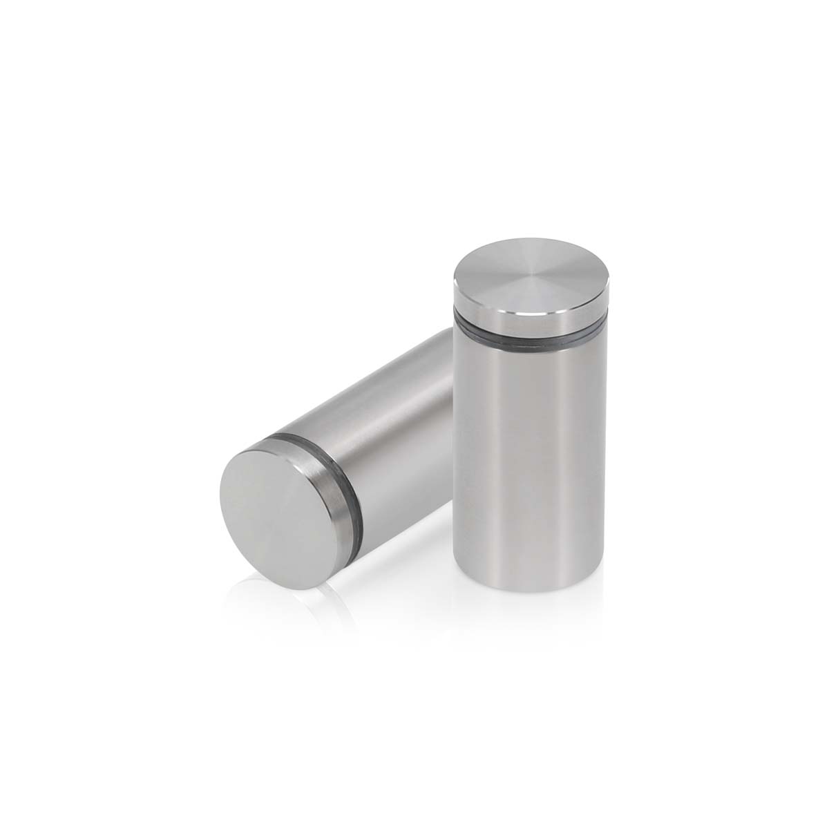 1'' Diameter X 1-3/4'' Barrel Length, Stainless Steel Brushed Finish. Easy Fasten Standoff (For Inside Use Only) [Required Material Hole Size: 7/16'']