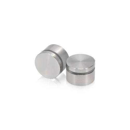 1-1/4'' Diameter X 1/2'' Barrel Length, Stainless Steel Brushed Finish. Easy Fasten Standoff (For Inside Use Only) [Required Material Hole Size: 7/16'']