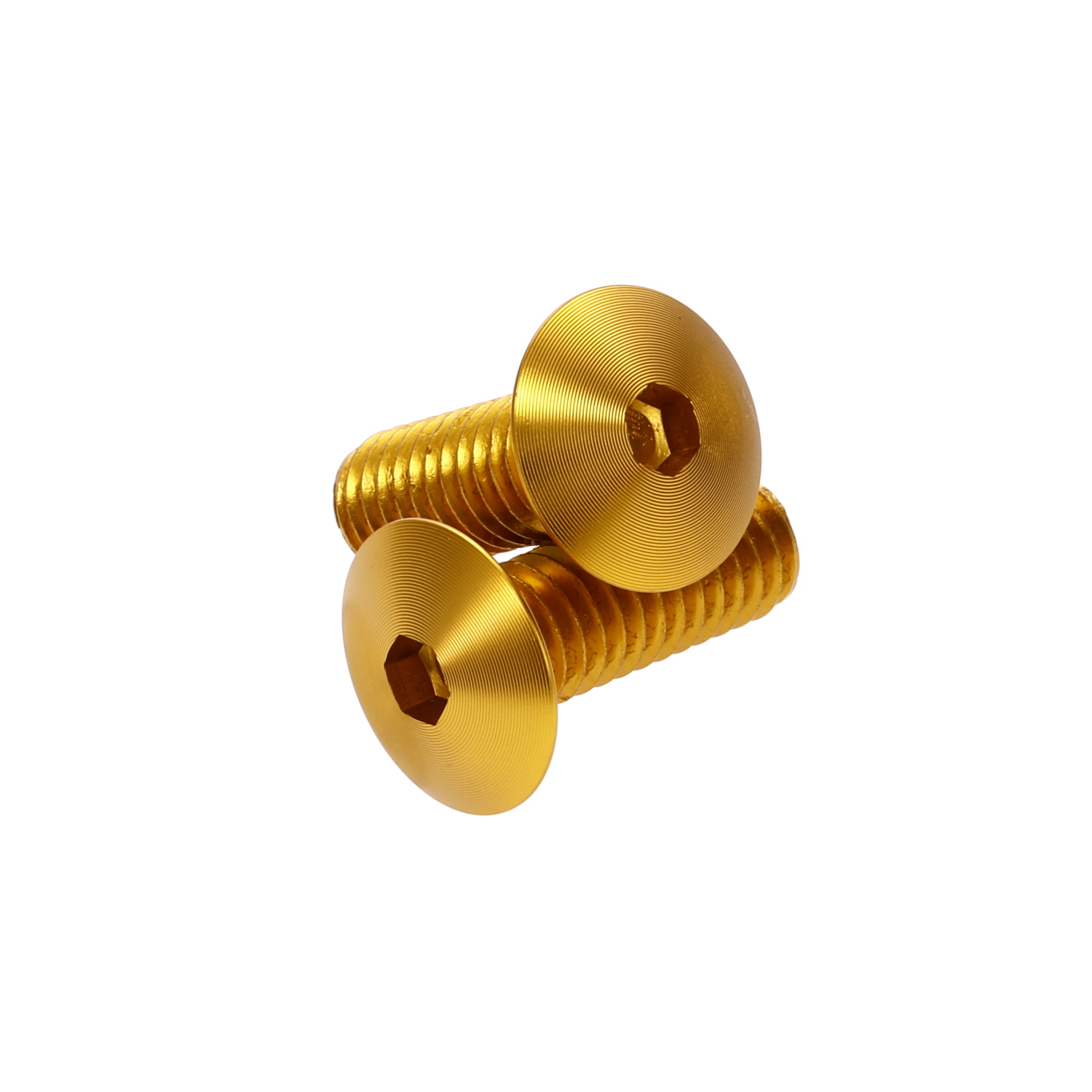 Gold Anodized Aluminum Bolt 5/16-18 Thread, Length 7/8'', 5/32'' Hex Broach