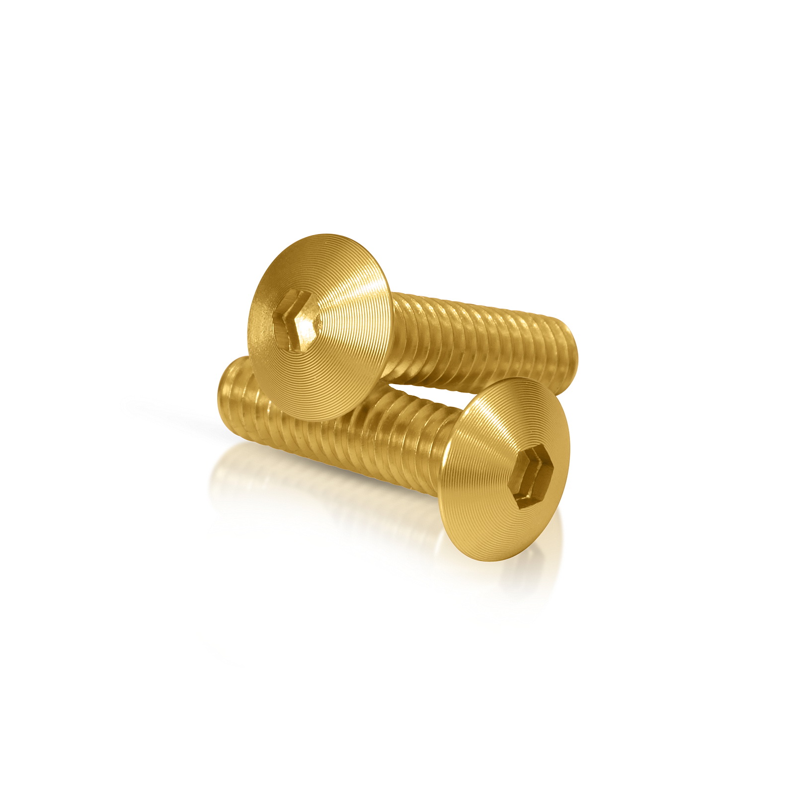 Gold Anodized Aluminum Bolt 1/4-20 Thread, length 1'', 5/32'' Hex Broach