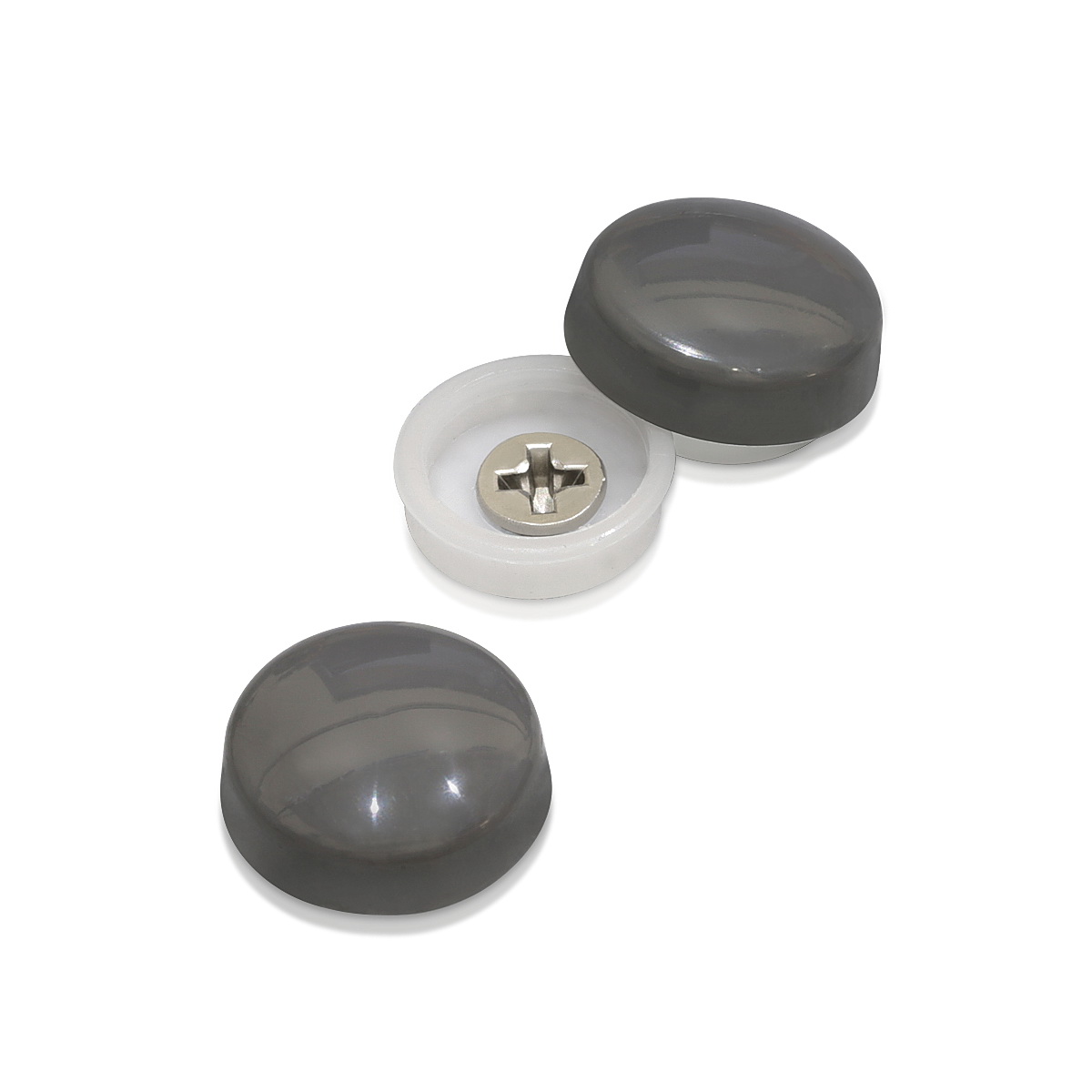Snap-Cap For Screw #10 & #12 - Charcoal Gloss (Washers sold separately)