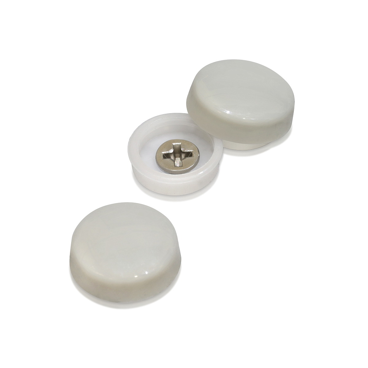 Snap-Cap For Screw #10 & #12 - Light Grey Gloss (Washers sold separately)