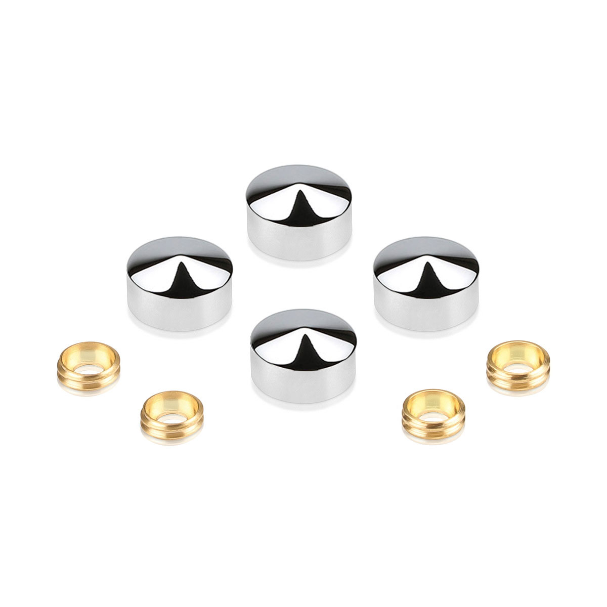 Set of Conical Screw Cover Diameter 5/8'', Polished Stainless Steel Finish (Indoor or Outdoor)