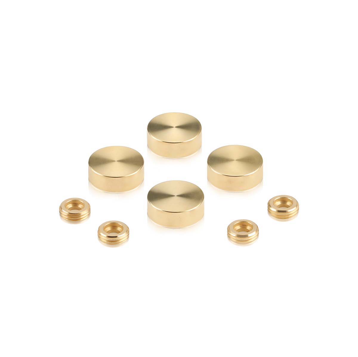 Set of 4 Screw Cover, Diameter: 11/16'' (less 3/4''), Brass Plain Finish, (Indoor or Outdoor Use)