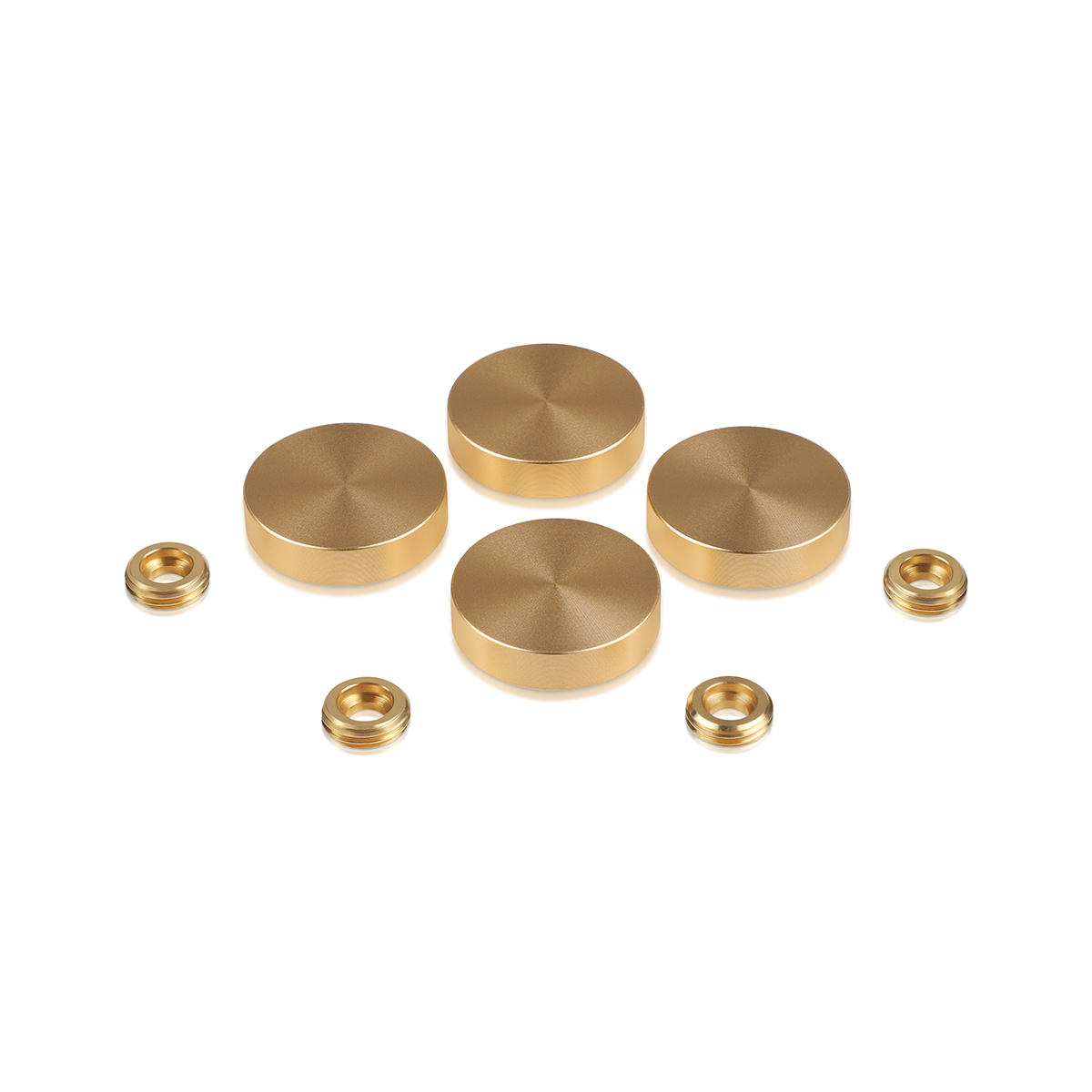 Set of 4 Screw Cover, Diameter: 13/16'' (3/4''), Aluminum Champagne Anodized Finish, (Indoor or Outdoor Use)