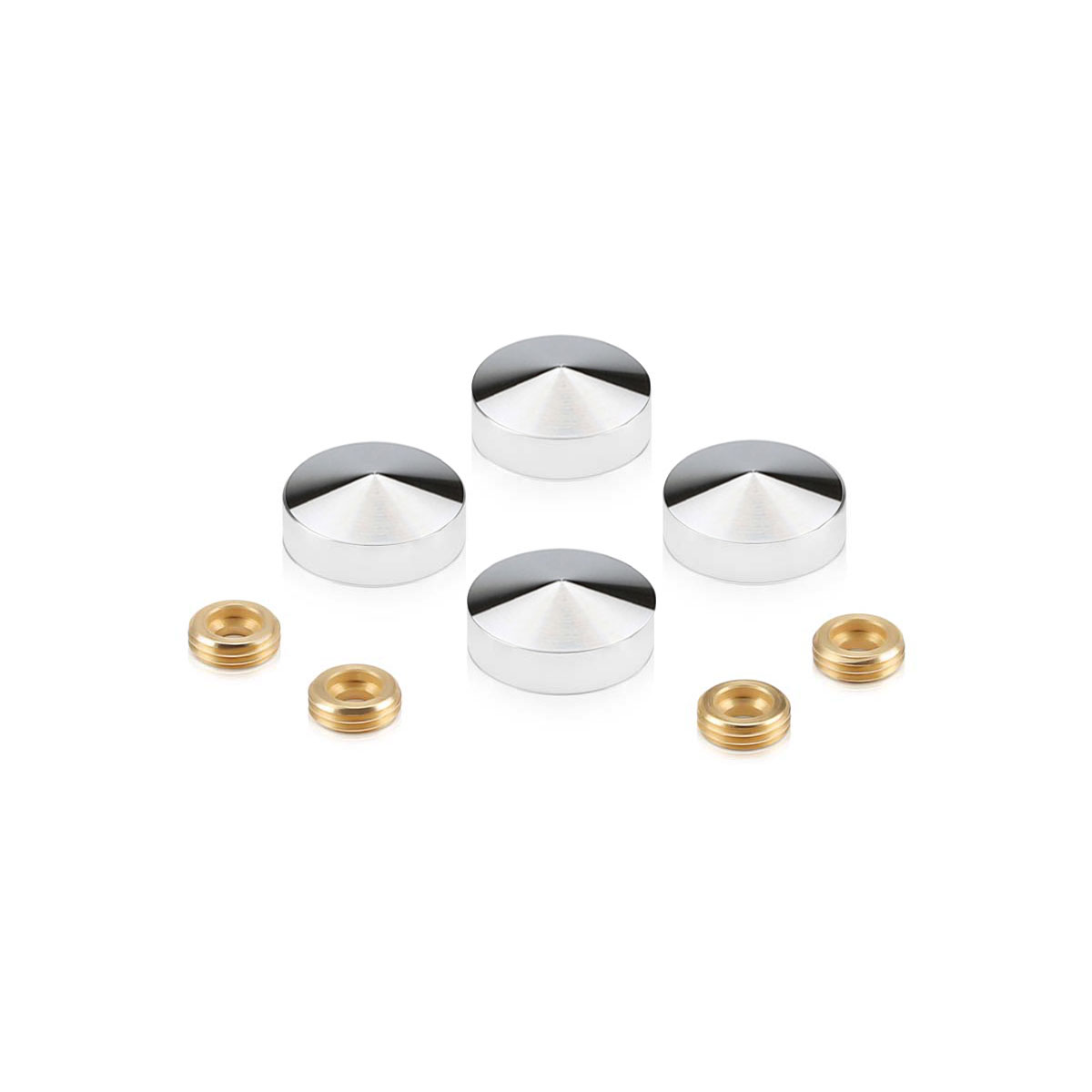 Set of Conical Screw Cover Diameter 13/16'', Satin Brushed Stainless Steel Finish (Indoor Use Only)