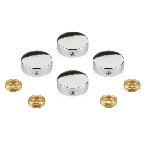 Set of 4 Locking Screw Cover Diameter 13/16'', Polished Stainless Steel Finish (Indoor Use Only)