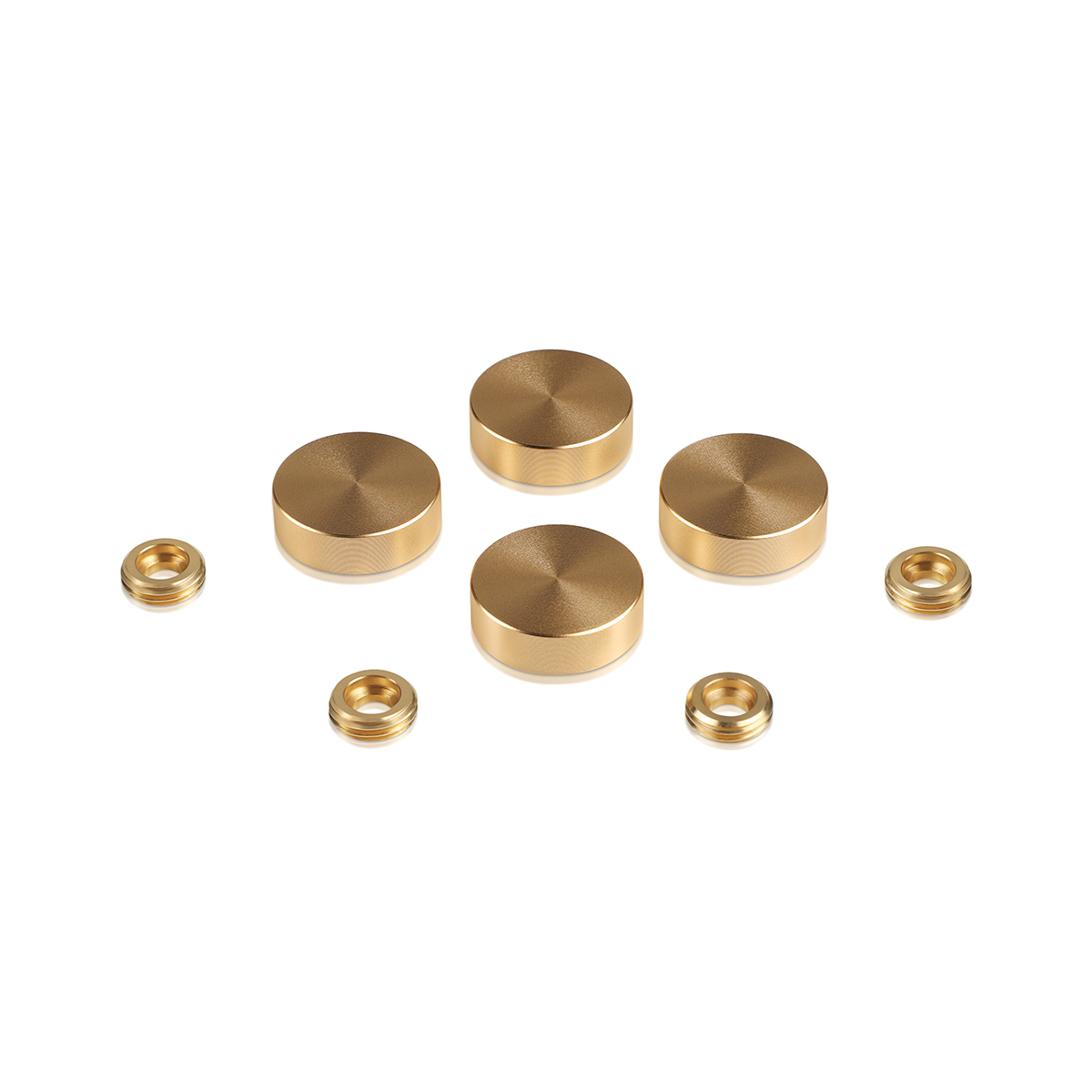 Set of 4 Screw Cover, Diameter: 7/8'', Aluminum Champagne Anodized Finish, (Indoor or Outdoor Use)