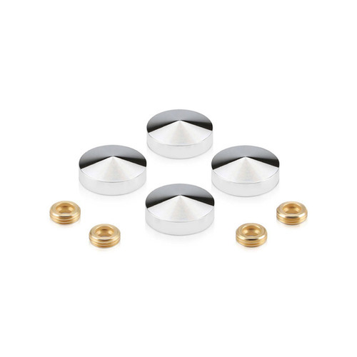Set of Conical Screw Cover Diameter 7/8'', Satin Brushed Stainless Steel Finish (Indoor or Outdoor)
