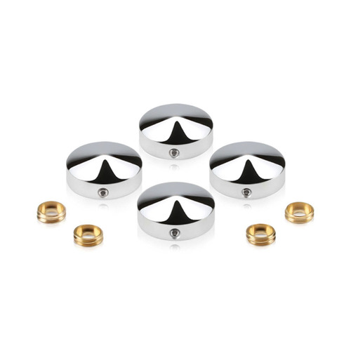 Set of 4 Conical Locking Screw Cover Diameter 1'', Polished Stainless Steel Finish (Indoor Use Only)