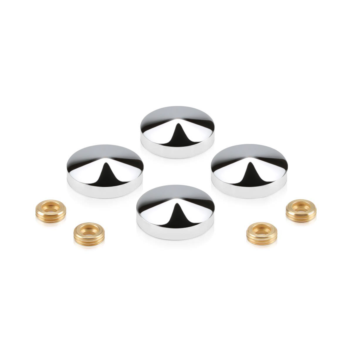Set of Conical Screw Cover Diameter 1'', Polished Stainless Steel Finish (Indoor or Outdoor)