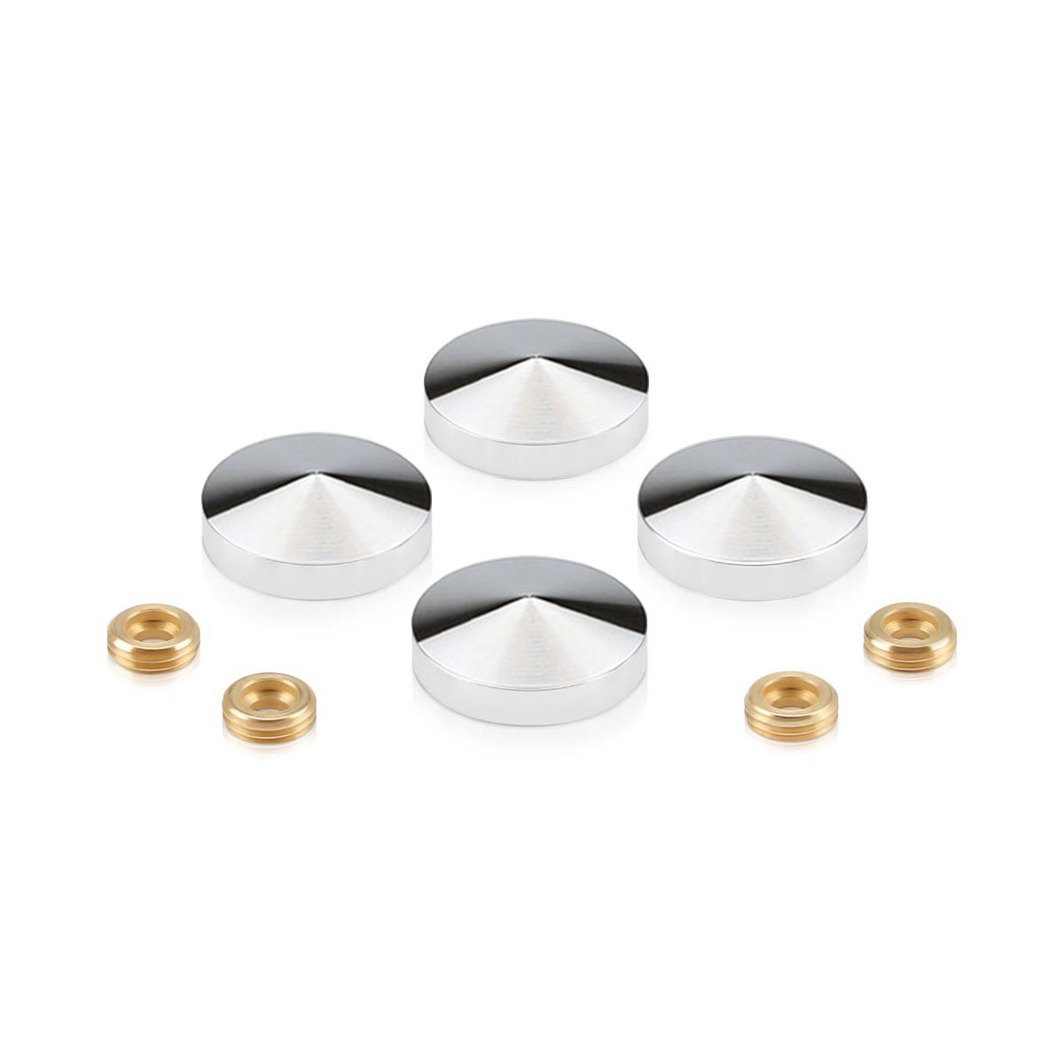 Set of Conical Screw Cover Diameter 1'', Satin Brushed Stainless Steel Finish (Indoor Use Only)