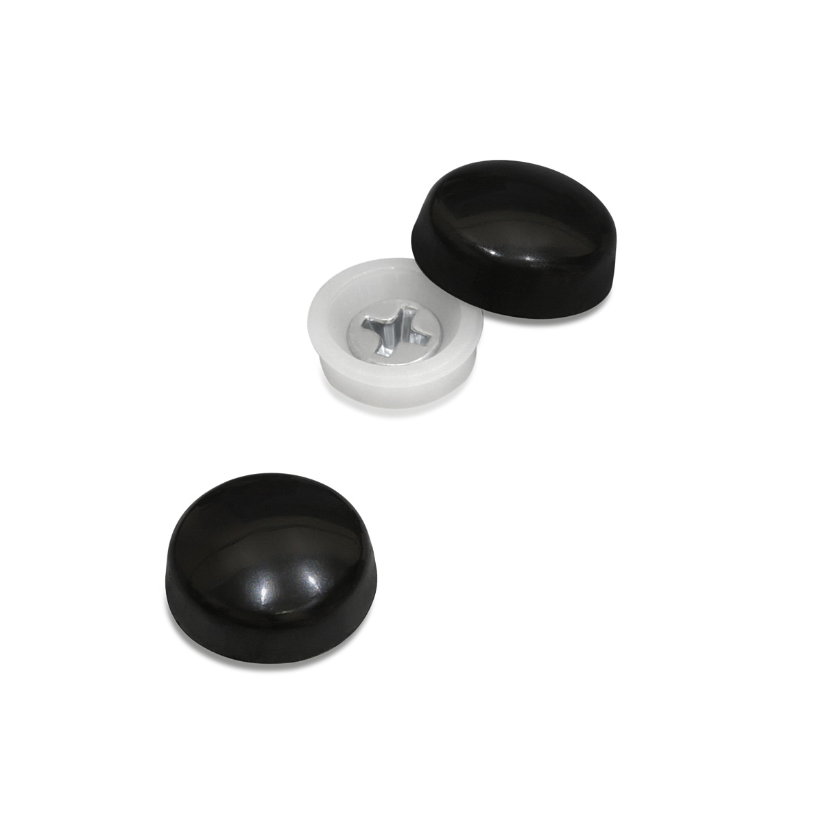 Snap-Cap For Screw #6 & #8 - Black Gloss (Washers sold separately)