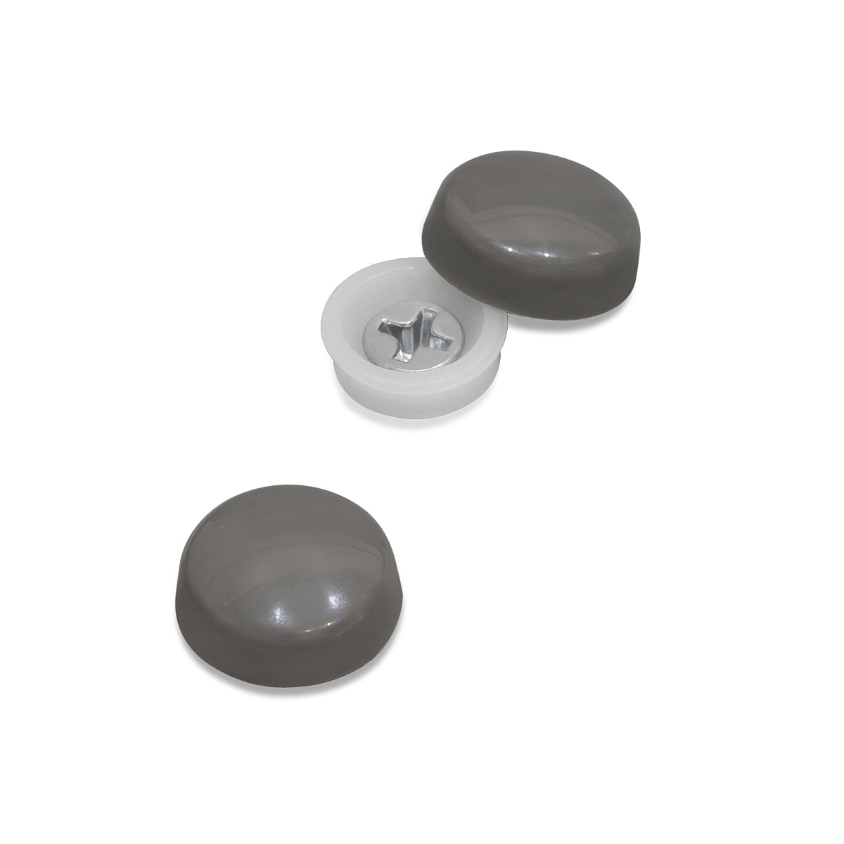 Snap-Cap For Screw #6 & #8 - Charcoal Gloss (Washers sold separately)