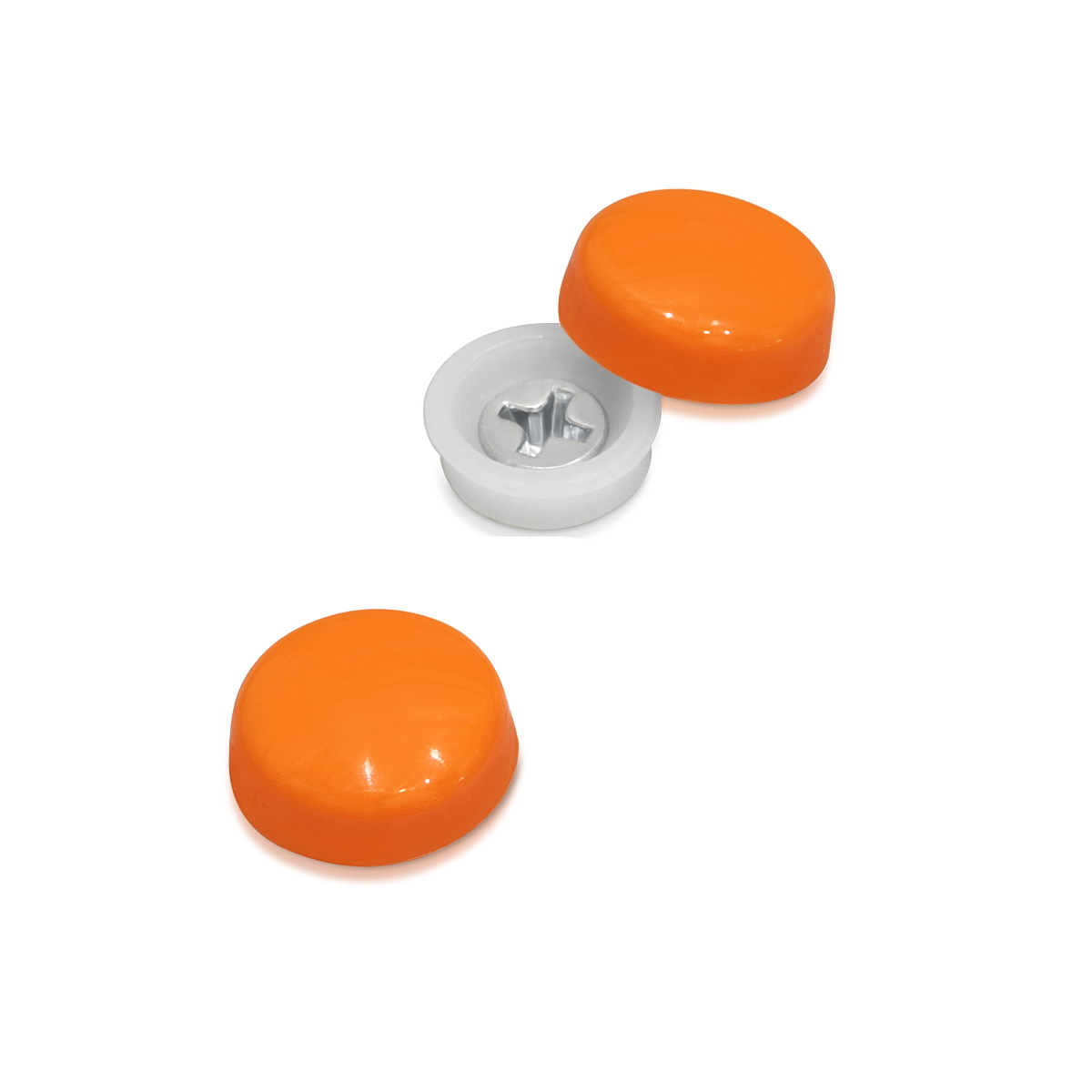 Snap-Cap For Screw #6 & #8 - Mandarin Gloss (Washers sold separately)