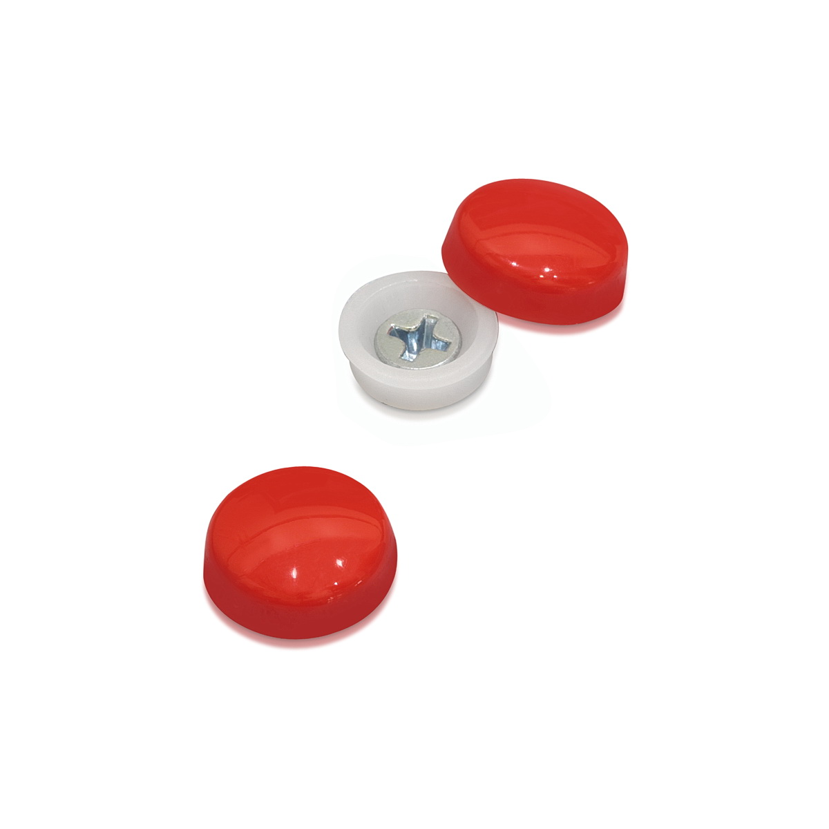 Snap-Cap For Screw #6 & #8 - Red Gloss (Washers sold separately)