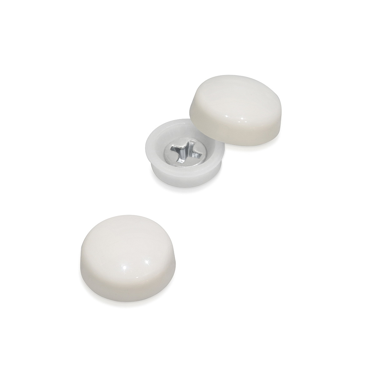 Snap-Cap For Screw #6 & #8 - White Gloss (Washers sold separately)