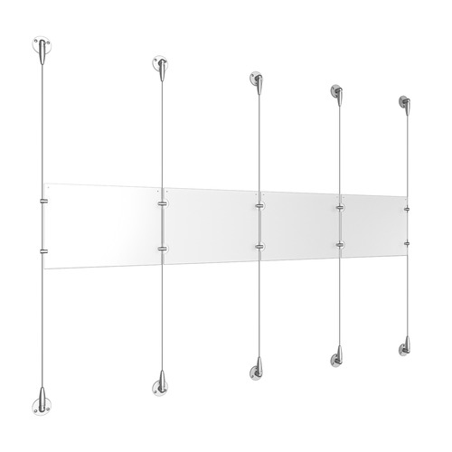 (4) 11'' Width x 8-1/2'' Height Clear Acrylic Frame & (5) Aluminum Clear Anodized Adjustable Angle Signature Cable Systems with (4) Single-Sided Panel Grippers (18) Double-Sided Panel Grippers
