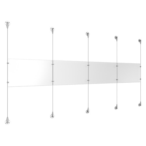 (4) 17'' Width x 11'' Height Clear Acrylic Frame & (5) Aluminum Clear Anodized Adjustable Angle Signature Cable Systems with (4) Single-Sided Panel Grippers (6) Double-Sided Panel Grippers