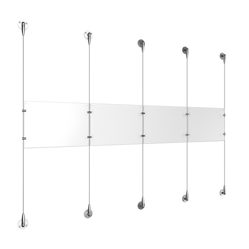 (4) 11'' Width x 8-1/2'' Height Clear Acrylic Frame & (5) Aluminum Chrome Polished Adjustable Angle Signature Cable Systems with (4) Single-Sided Panel Grippers (18) Double-Sided Panel Grippers