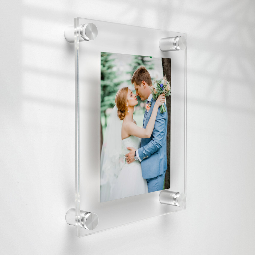 (2) 23-3/4'' x 29-3/4'' Clear Acrylics , Pre-Drilled With Polished Edges (Thick 3/16'' each), Wall Frame with (4) 3/4'' x 3/4'' Silver Anodized Aluminum Standoffs includes Screws and Anchors