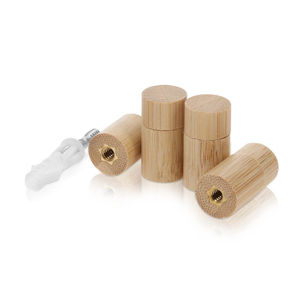 (Set of 4) 5/8'' Diameter X 3/4'' Barrel Length, Wooden Flat Head