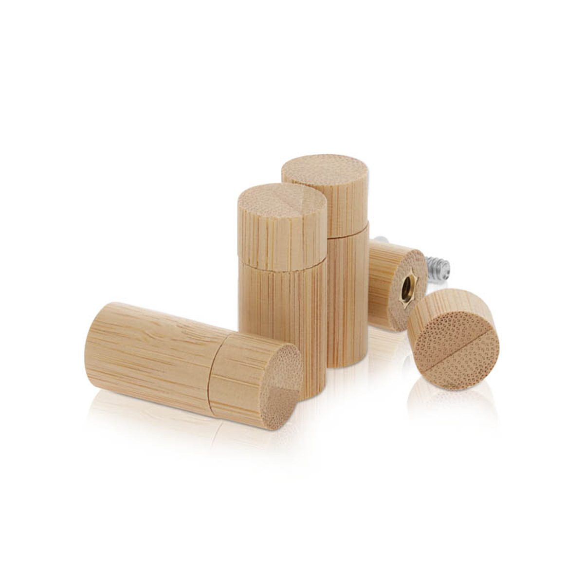 (Set of 4) 5/8'' Diameter X 1'' Barrel Length, Wooden Flat Head