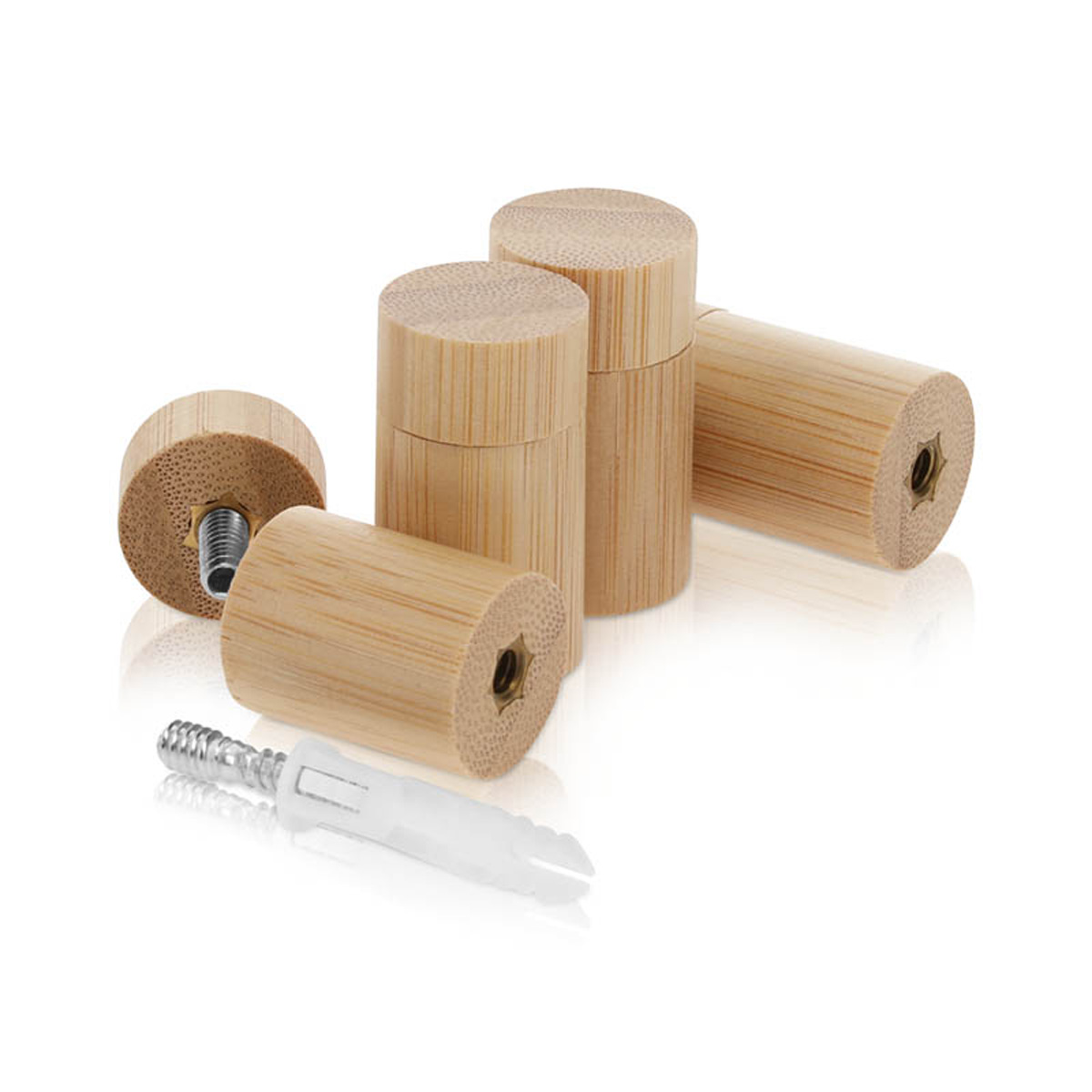 (Set of 4) 3/4'' Diameter X 1'' Barrel Length, Wooden Flat Head