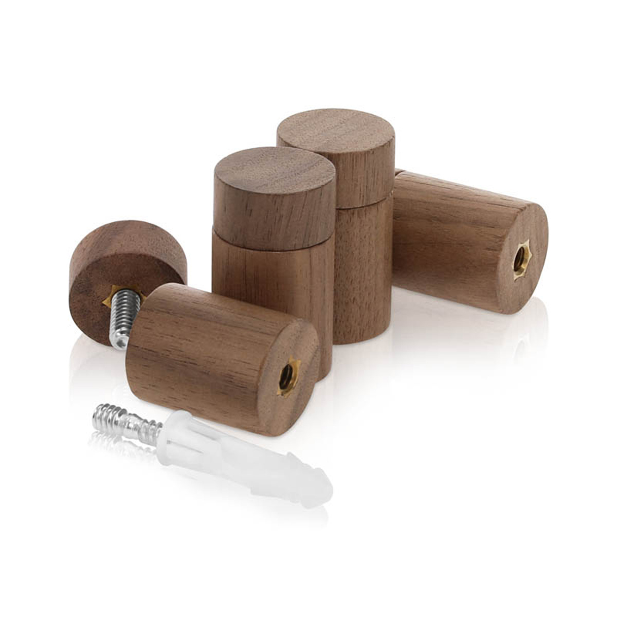 (Set of 4) 3/4'' Diameter X 1'' Barrel Length, Wooden Flat Head